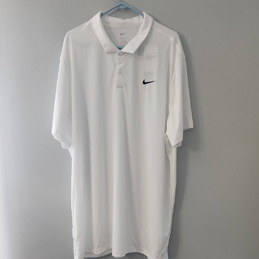 Nike Men's White Dri Fit Polo